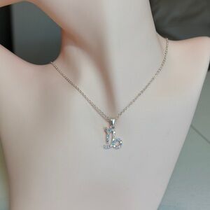 Celestial Silver Necklace with Crystal Accents